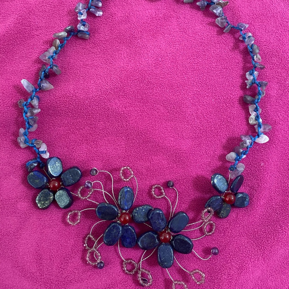 Thai necklace with natural stones